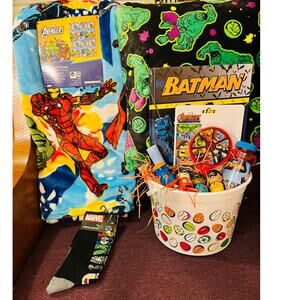 Advengers Easter bundle with a 16 x 16 Hulk  pillow 40 x 50 preschool adventures
